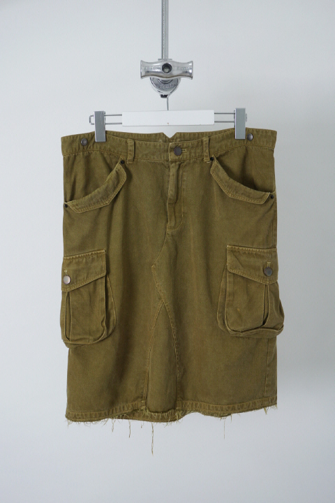vintage washed military skirt